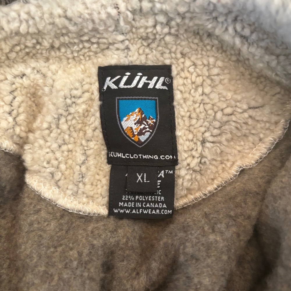 Kuhl Men XL Alfpaca Fleece Pullover Sweater Gray Raglan Crew Neck Made in Canada - Picture 5 of 6